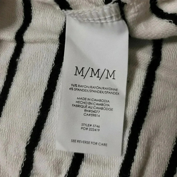 CAbi size M Relax Game Day Sweatshirt Tee Black/White Stripe balloon sleeves - Picture 11 of 12